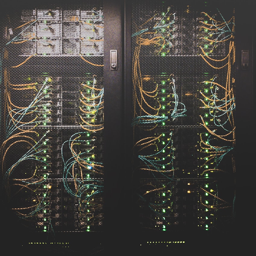 Racks de servidores en un centro de datos